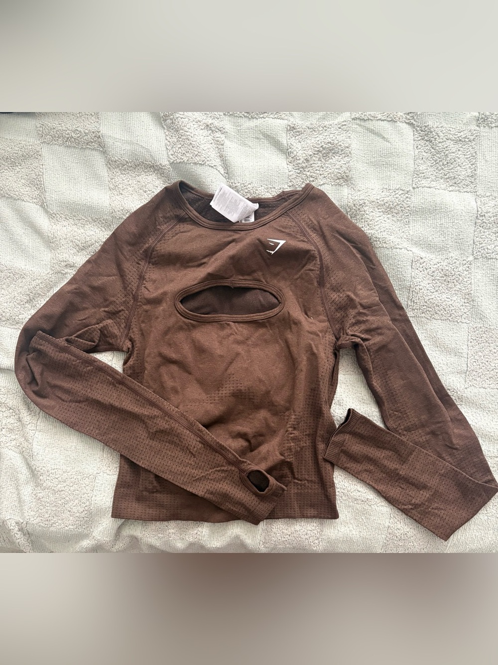 Vital Long Sleeve Cut Out Top: Espresso Marl